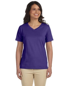 LAT L-3587 Ladies&#39; Combed Ringspun Jersey V-Neck T-Shirt