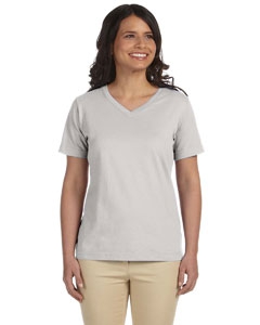 LAT L-3587 Ladies&#39; Combed Ringspun Jersey V-Neck T-Shirt