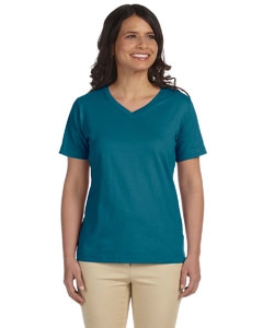 LAT L-3587 Ladies&#39; Combed Ringspun Jersey V-Neck T-Shirt