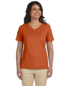 LAT L-3587 Ladies&#39; Combed Ringspun Jersey V-Neck T-Shirt