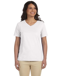 LAT L-3587 Ladies&#39; Combed Ringspun Jersey V-Neck T-Shirt