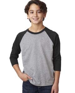 Next Level 3352 Youth CVC 3/4-Sleeve Raglan Tee