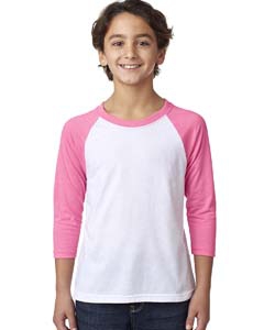 Next Level 3352 Youth CVC 3/4-Sleeve Raglan Tee