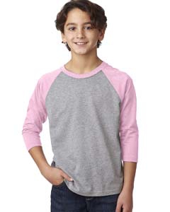 Next Level 3352 Youth CVC 3/4-Sleeve Raglan Tee