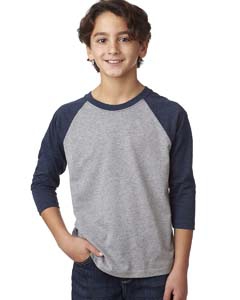 Next Level 3352 Youth CVC 3/4-Sleeve Raglan Tee