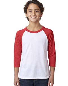 Next Level 3352 Youth CVC 3/4-Sleeve Raglan Tee