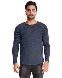 Next Level 6072 Men&#39;s Triblend Long-Sleeve Henley