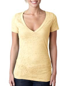 Next Level 6540 Ladies&#39; Burnout Deep V Tee