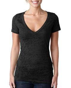 Next Level 6540 Ladies&#39; Burnout Deep V Tee