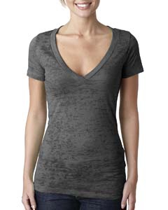 Next Level 6540 Ladies&#39; Burnout Deep V Tee