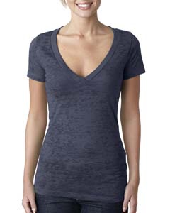 Next Level 6540 Ladies&#39; Burnout Deep V Tee