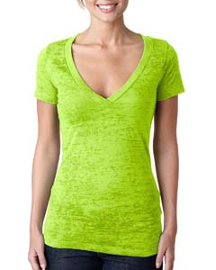 Next Level 6540 Ladies&#39; Burnout Deep V Tee