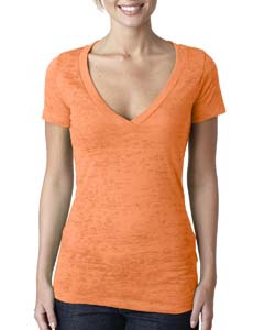 Next Level 6540 Ladies&#39; Burnout Deep V Tee