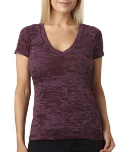 Next Level 6540 Ladies&#39; Burnout Deep V Tee