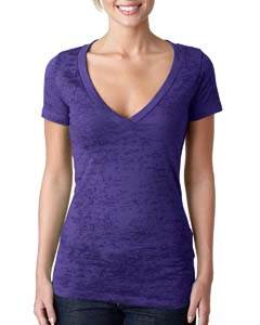 Next Level 6540 Ladies&#39; Burnout Deep V Tee