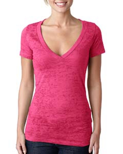 Next Level 6540 Ladies&#39; Burnout Deep V Tee