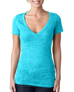 Next Level 6540 Ladies&#39; Burnout Deep V Tee