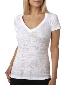 Next Level 6540 Ladies&#39; Burnout Deep V Tee