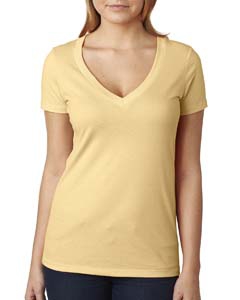 Next Level 6640 Ladies&#39; CVC Deep V Tee