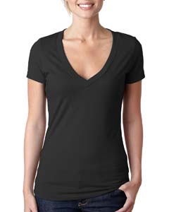 Next Level 6640 Ladies&#39; CVC Deep V Tee