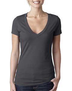 Next Level 6640 Ladies&#39; CVC Deep V Tee