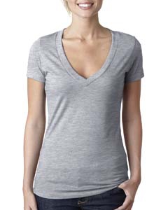 Next Level 6640 Ladies&#39; CVC Deep V Tee