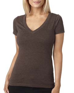 Next Level 6640 Ladies&#39; CVC Deep V Tee