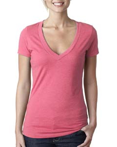 Next Level 6640 Ladies&#39; CVC Deep V Tee