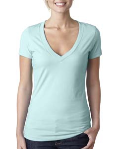 Next Level 6640 Ladies&#39; CVC Deep V Tee