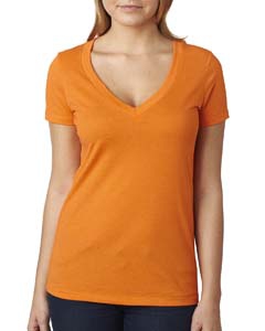 Next Level 6640 Ladies&#39; CVC Deep V Tee