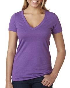 Next Level 6640 Ladies&#39; CVC Deep V Tee