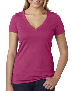 Next Level 6640 Ladies&#39; CVC Deep V Tee