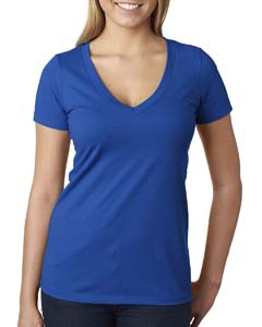 Next Level 6640 Ladies&#39; CVC Deep V Tee