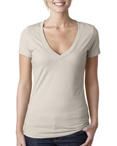 Next Level 6640 Ladies&#39; CVC Deep V Tee