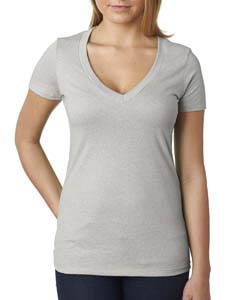 Next Level 6640 Ladies&#39; CVC Deep V Tee