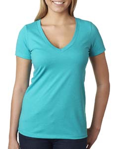 Next Level 6640 Ladies&#39; CVC Deep V Tee