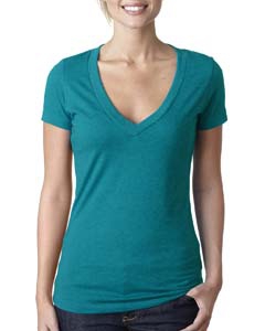 Next Level 6640 Ladies&#39; CVC Deep V Tee