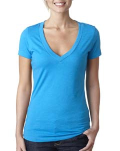 Next Level 6640 Ladies&#39; CVC Deep V Tee