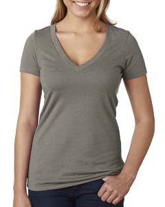 Next Level 6640 Ladies&#39; CVC Deep V Tee