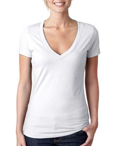 Next Level 6640 Ladies&#39; CVC Deep V Tee