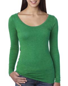 Next Level 6731 Ladies&#39; Triblend Long-Sleeve Scoop Tee