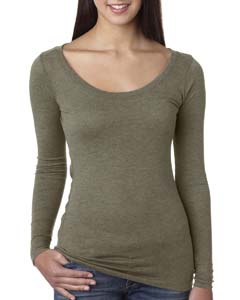 Next Level 6731 Ladies&#39; Triblend Long-Sleeve Scoop Tee