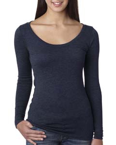 Next Level 6731 Ladies&#39; Triblend Long-Sleeve Scoop Tee