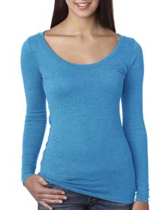 Next Level 6731 Ladies&#39; Triblend Long-Sleeve Scoop Tee