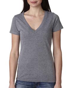 Next Level 6740 Ladies&#39; Triblend Deep-V Tee