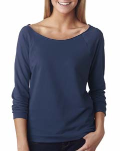 Next Level 6951 Ladies&#39; Terry Raw-Edge 3/4-Sleeve Raglan Tee