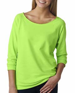 Next Level 6951 Ladies&#39; Terry Raw-Edge 3/4-Sleeve Raglan Tee