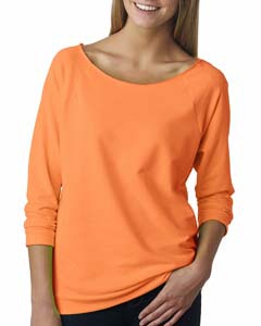 Next Level 6951 Ladies&#39; Terry Raw-Edge 3/4-Sleeve Raglan Tee