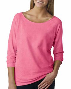 Next Level 6951 Ladies&#39; Terry Raw-Edge 3/4-Sleeve Raglan Tee