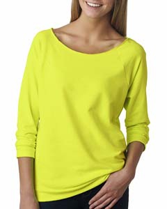 Next Level 6951 Ladies&#39; Terry Raw-Edge 3/4-Sleeve Raglan Tee